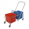 RHINO Double Bucket Steel Trolley + 2 x 25L Plastic Buckets - NO Wringer