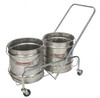 Double Bucket Steel Trolley+ 2 x 28L Steel Buckets - NO Wringer