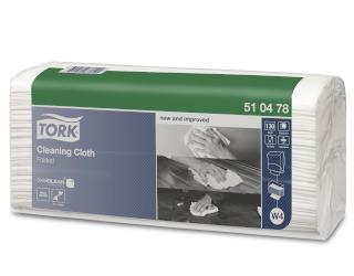 TORK W4 Folded Kitchen Cloth - White - 130 Sheets / 1 Sleeve - 55gsm