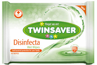 TWINSAVER Disinfecta Anti-Bacterial Wipes - Pack of 10