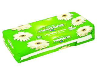 TWINSAVER Facial Tissues - 2 Ply - 40 Softpacks x 90 tissues