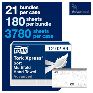 TORK H2 Xpress Folded Towel Paper Towels - 2 Ply Advanced - 3,780 Sheets
