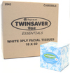 TWINSAVER Facial Tissues in Tube - 2 Ply -  80 tissues - White - FTB2043
