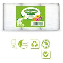TWINSAVER Centrefeed Mini 140 Paper Towel Roll - 1 Ply - 140m - 6 Rolls