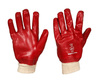 Red PVC Gloves with Knitted Wrists - Size 10 / L