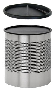 Jumbo Bin Perforated, with Swivel Top - Stainless Steel & Black