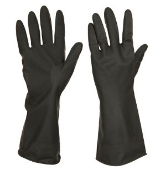 Picture of Industrial Rubber Gloves - Black - Set of 2 -  Size 9 / M - Latex