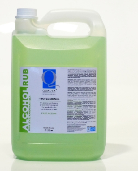 Picture of QUADEX Alcohol Rub - 5L Bottle - 75% Alcohol - Liquid - Log 7