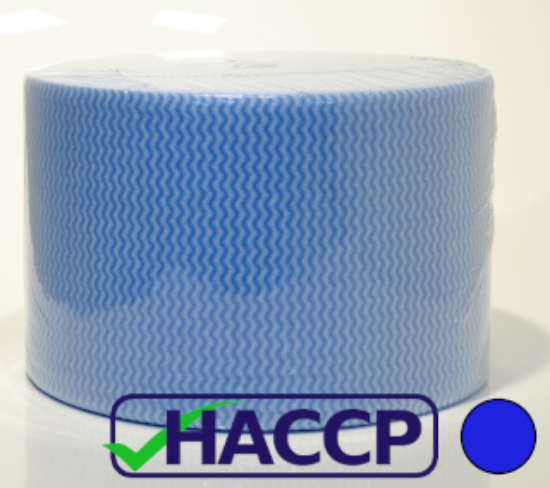 Picture of Spunlace / Non-Woven Cloth Perforated Roll - Blue - 400m - 24 x 50cm - 45gsm
