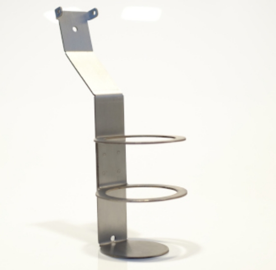 Picture of Wall Mounted 500ml Bottle Holder T2 - Stainless Steel -  NO 500ml Bottle - NO LEVER