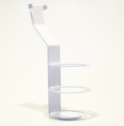 Picture of Wall Mounted 500ml Bottle Holder T2 - White Steel -  NO 500ml Bottle - NO LEVER