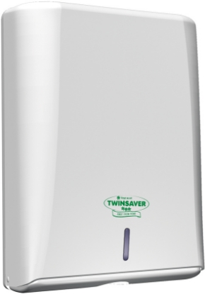 Picture of TWINSAVER Folded Paper Dispenser - Plastic - White