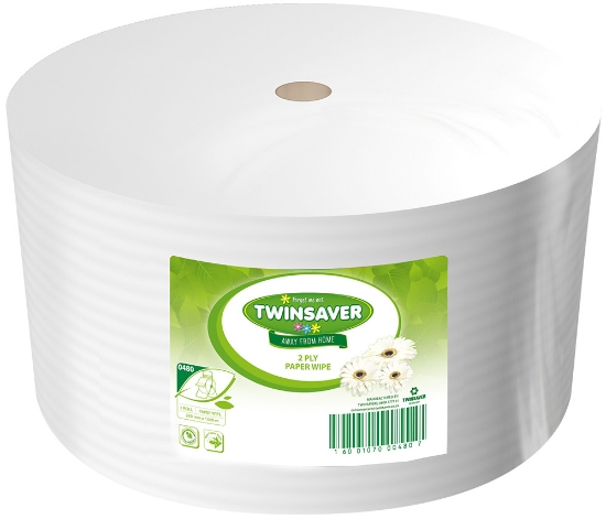 Picture of TWINSAVER Wiper Roll -  Standard - 2 Ply - White - 280mm x 1,000m
