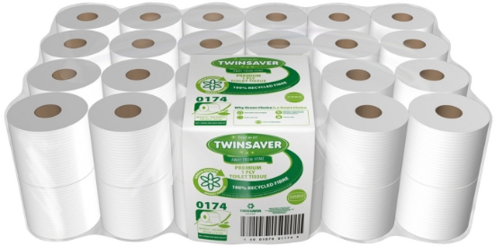 Picture of TWINSAVER Toilet Paper - 1 Ply - 500 Sheets - 48 Unwrapped Rolls