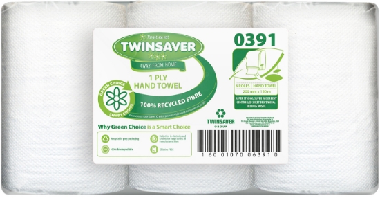 Picture of TWINSAVER Control 1 Ply Paper Towel Roll - 1 Ply - 150m - 6 Rolls