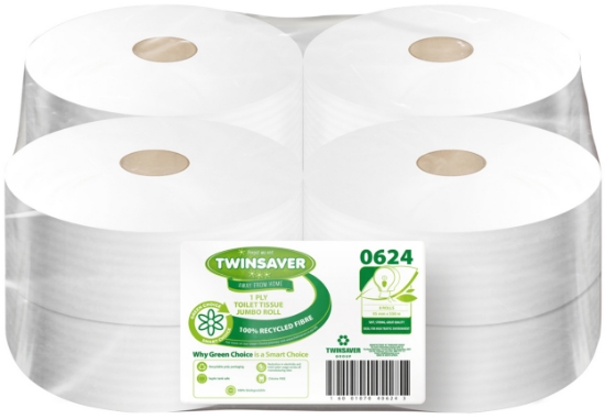 Picture of TWINSAVER Big Roll Toilet Paper - 1 Ply - 8 Rolls