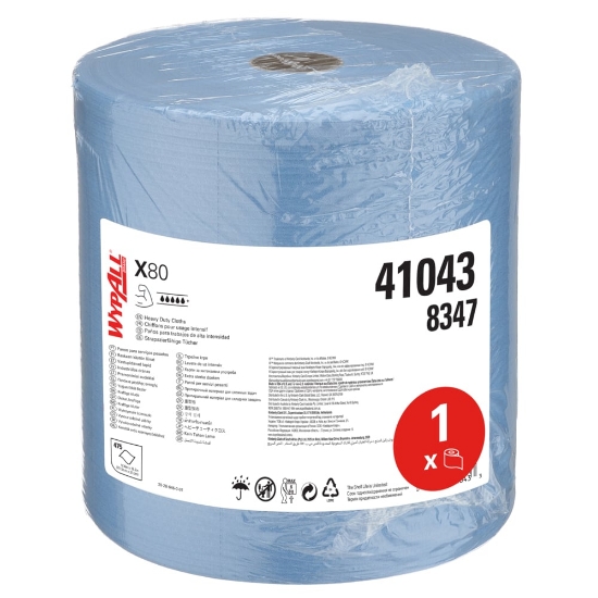 Picture of KIMBERLY-CLARK WypAll X80 Low Lint Wiper Roll - Perforated - Blue - 148m