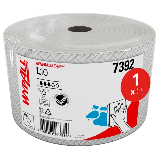 Picture of KIMBERLY-CLARK WypAll L10 Wiper Roll - 1 Ply - White - 165mm x 502m (Perf) - Impi