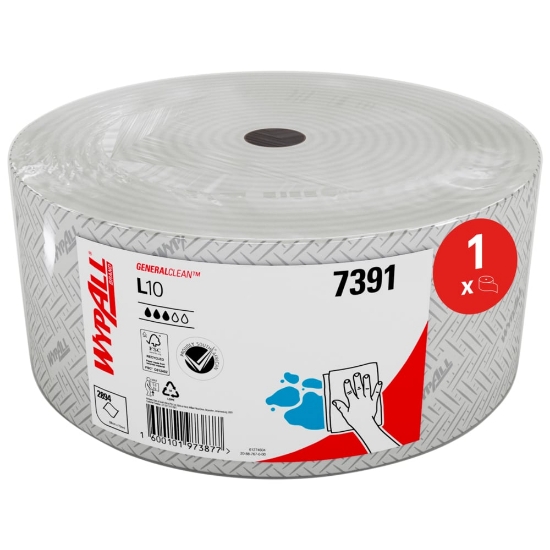 Picture of KIMBERLY-CLARK WypAll L10 Wiper Roll - 1 Ply - White - 165mm x 1,100m (Perf)