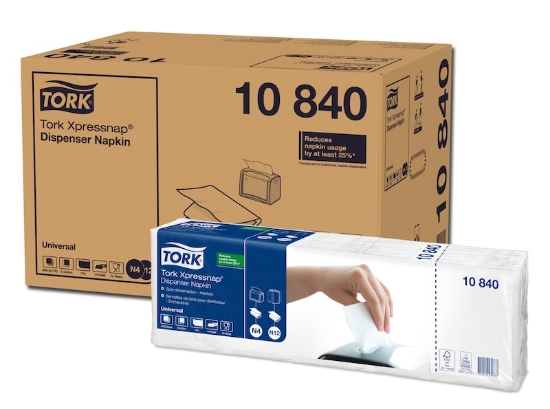 Picture of TORK N4 XpressNap Serviette Refill - 1 Ply Advanced - 9,000 - Virgin / White