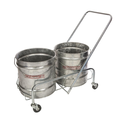 Picture of Double Bucket Steel Trolley+ 2 x 28L Steel Buckets - NO Wringer