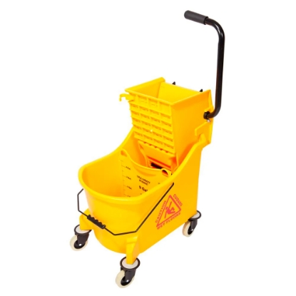 Picture of Plastic Bucket & Wringer with Divider - Yellow - Double - 33L - Maxi