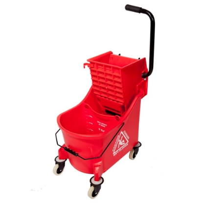 Picture of Plastic Bucket & Wringer with Divider - Red - Double - 33L - Maxi