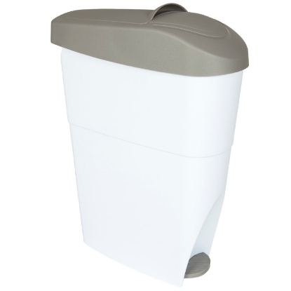 Picture of Sanitary Towel Bin - Pedal Type - 19L - Grey & White - Plastic