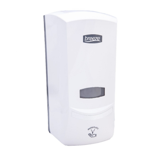 Picture of BREEZE Automatic Top-Up Soap/Sanitiser Dispenser - 1,000ml - Plastic - White - Spray