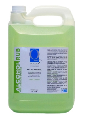 Picture of QUADEX Alcohol Rub - 5L Bottle - 75% Alcohol - Liquid - Log 7