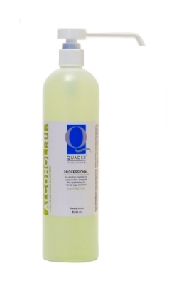 Picture of QUADEX Alcohol Rub - 500ml Pump Bottle - 75% Alcohol - Liquid - Log 7