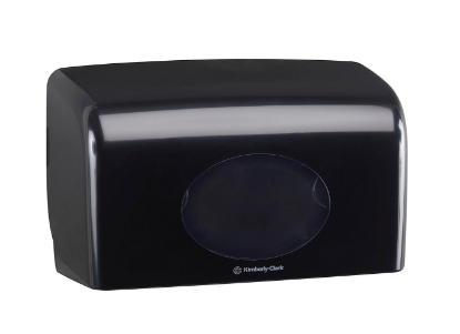 Picture of KIMBERLY-CLARK T1 Aquarius Toilet Roll Dispenser - Black - Double Roll - Plastic