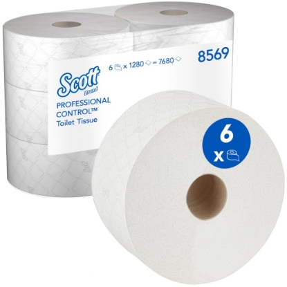 Picture of KIMBERLY-CLARK T8 Scott Toilet Paper - Centrefeed - 1 Ply - 6 x 1,280 sheets