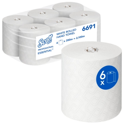 Picture of KIMBERLY-CLARK PBS Scott AIRFLEX MAX Paper Towel Rolls – 1 Ply – WHITE – 350m – 6 Rolls