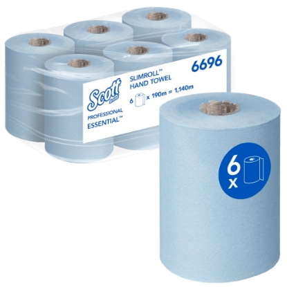 Picture of KIMBERLY-CLARK PBS Scott AIRFLEX MAX Paper Towel Rolls - 1 Ply - BLUE - 190m - 6 Rolls