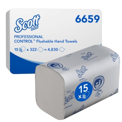 Picture of KIMBERLY-CLARK Scott AIRFLEX Perf. Flushable Paper Towels - 1 Ply - 4,500 Sheets
