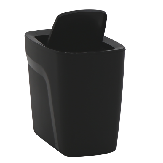Picture of TRAMONTINA Waste Bin with Swivel Lid - 6.5L - Black - Plastic