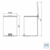 Picture of TRAMONTINA Loop Stainless Steel Pedal Bin + Inner Bin - 20L